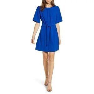 Chelsea28 Front Tie Shift Vibrant Blue Dress